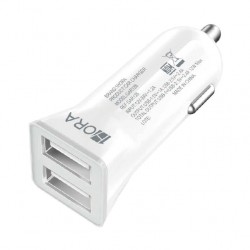 Charger Car 1Hora Dual Usb 2.4A 12W Gar128 White